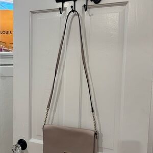 Kate spade Tan purple Crossbody Bag with Flap Closure and Adjustable Strap